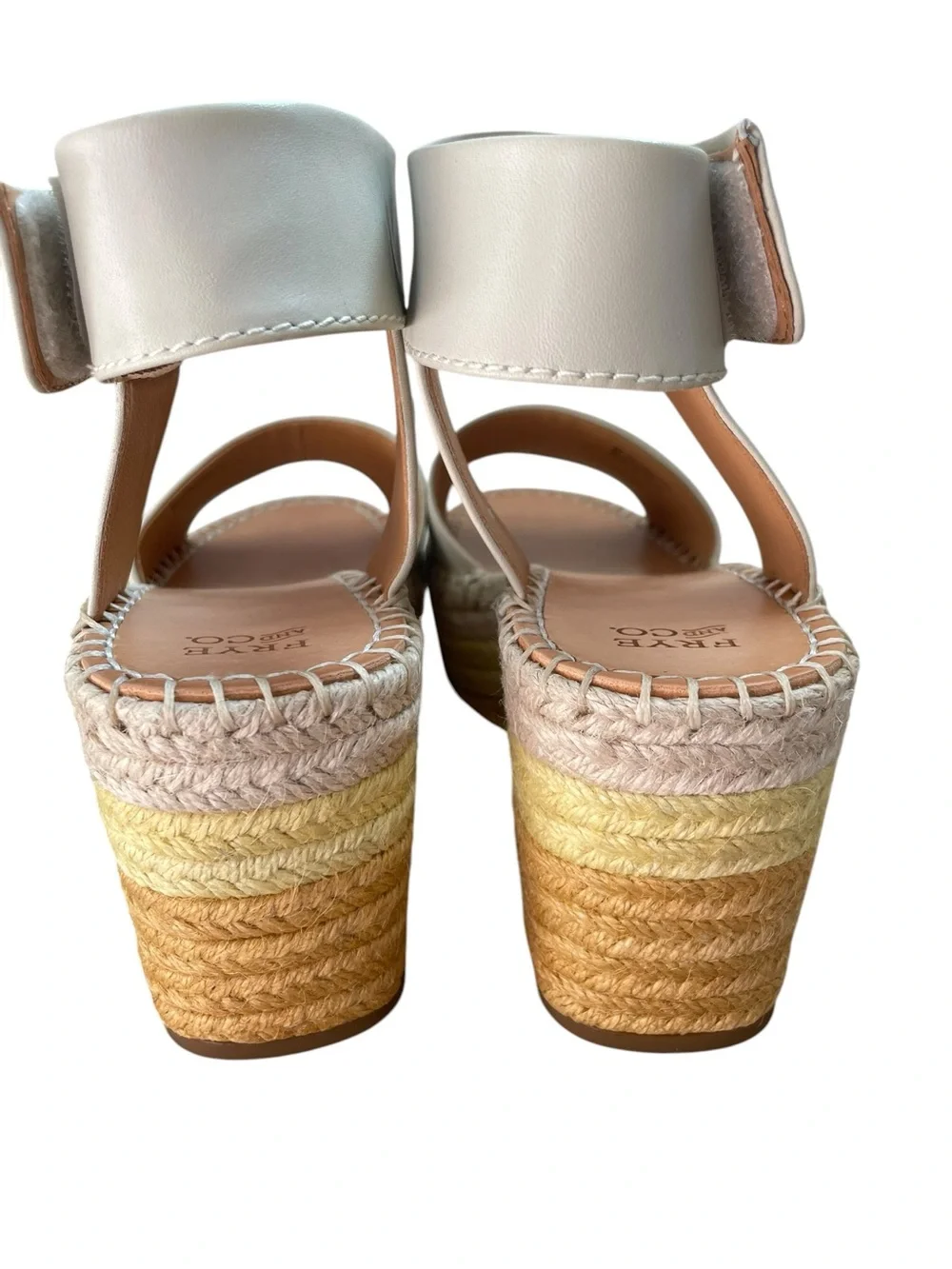 Frye & Co Amber Espadrilles Wedge Sandals Women's Sz 8 Comfort Shoes Raffia NEW